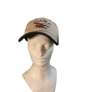 Alaska Embroidered Airplane Hat Beige Tan Navy ACE Adjustable